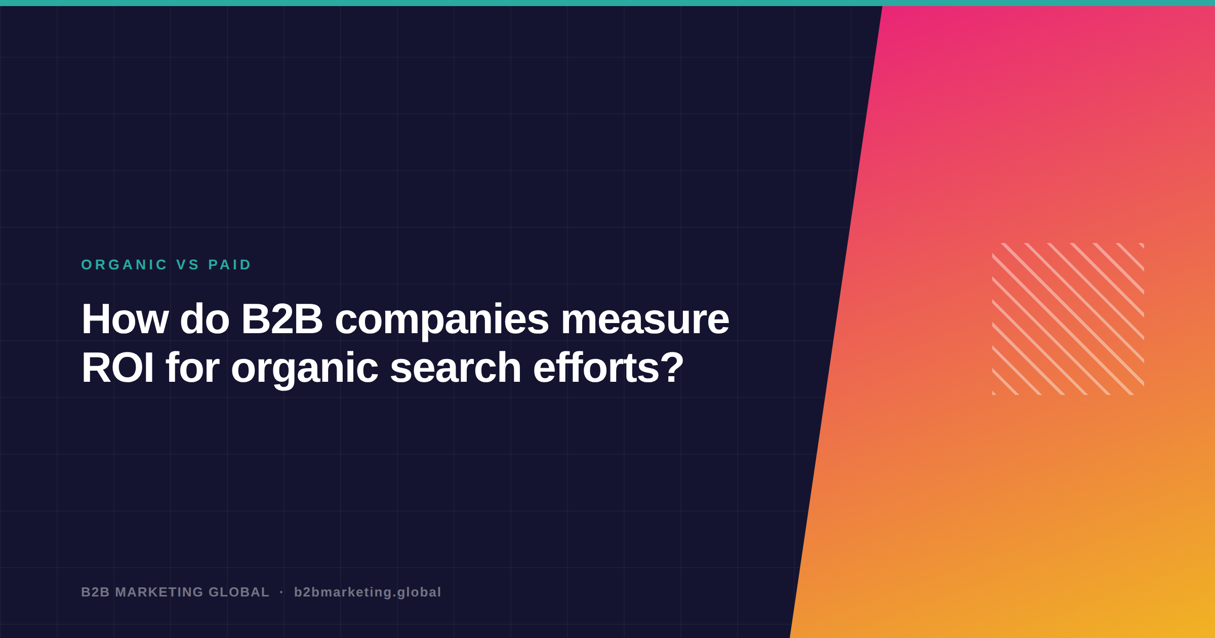 How do B2B companies measure ROI for organic search efforts?