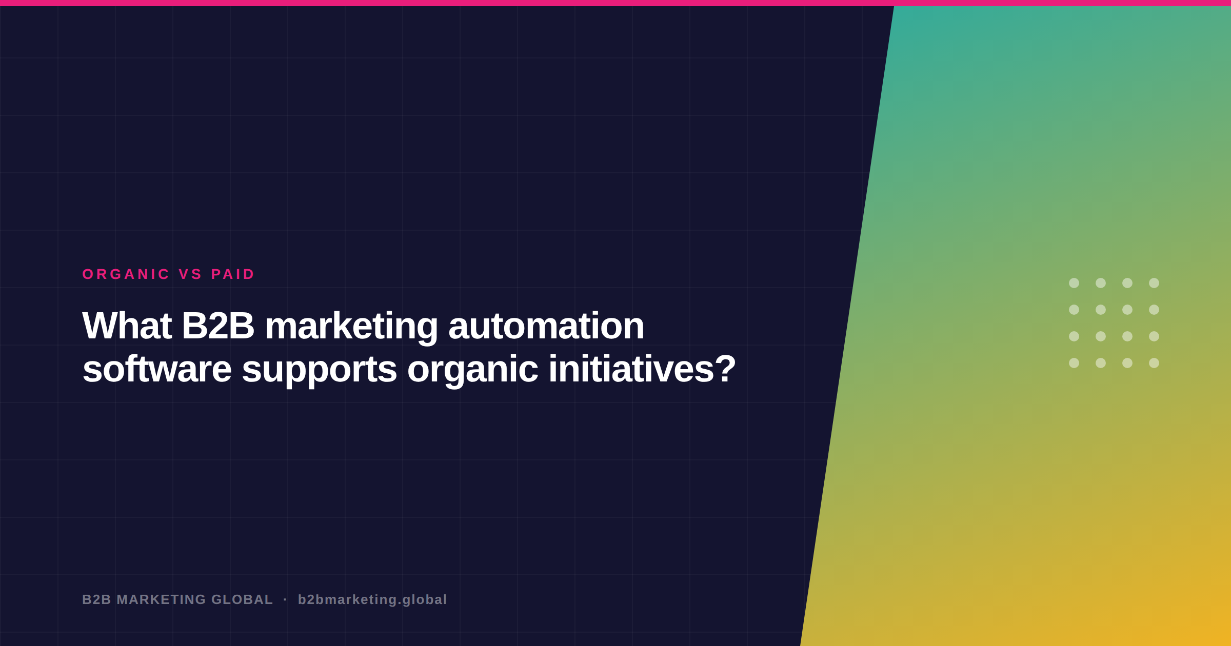 What B2B marketing automation software supports organic initiatives?